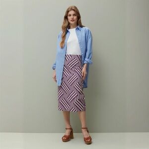 Piombo Women’s Geometric Twill Pencil Skirt Size EUR 44 / US 12